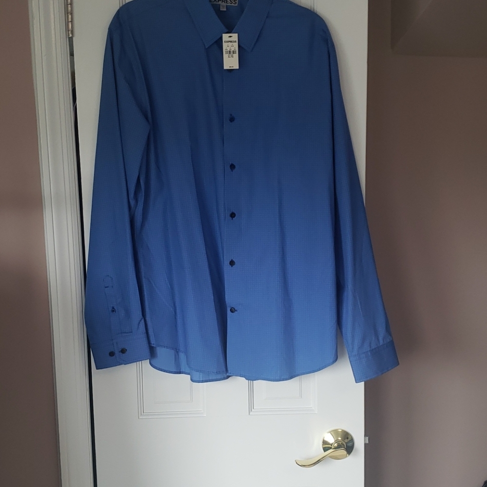 Express Blue Button Down - Picture 6 of 6